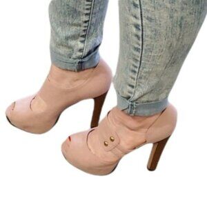 Leila Stone Pink Ainsley Heels Shoes Pumps Peep Toe Platform WOMEN'S WOMAN'S 7